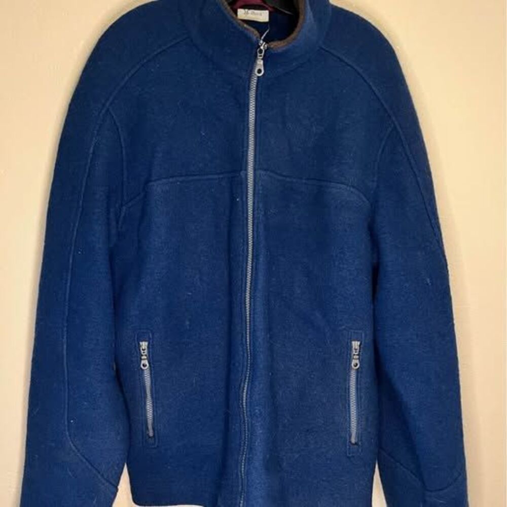 Ibex Full Zip Jacket 100% Australian Wool Jacket Blue/Brown Mens XL?